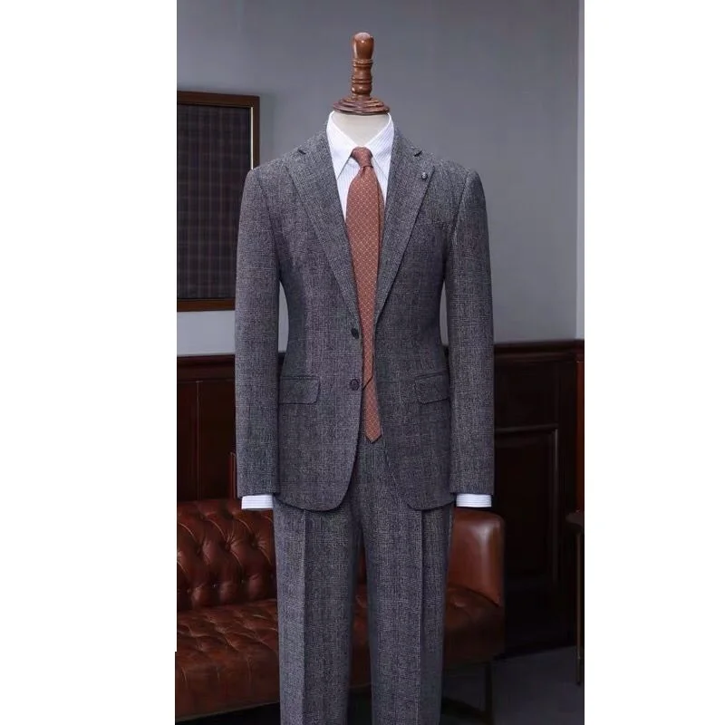 MTM made to measure Customized handmade Custom Tailored business Slim Fit Coat Pant 3 Piece Latest Men Business Suits