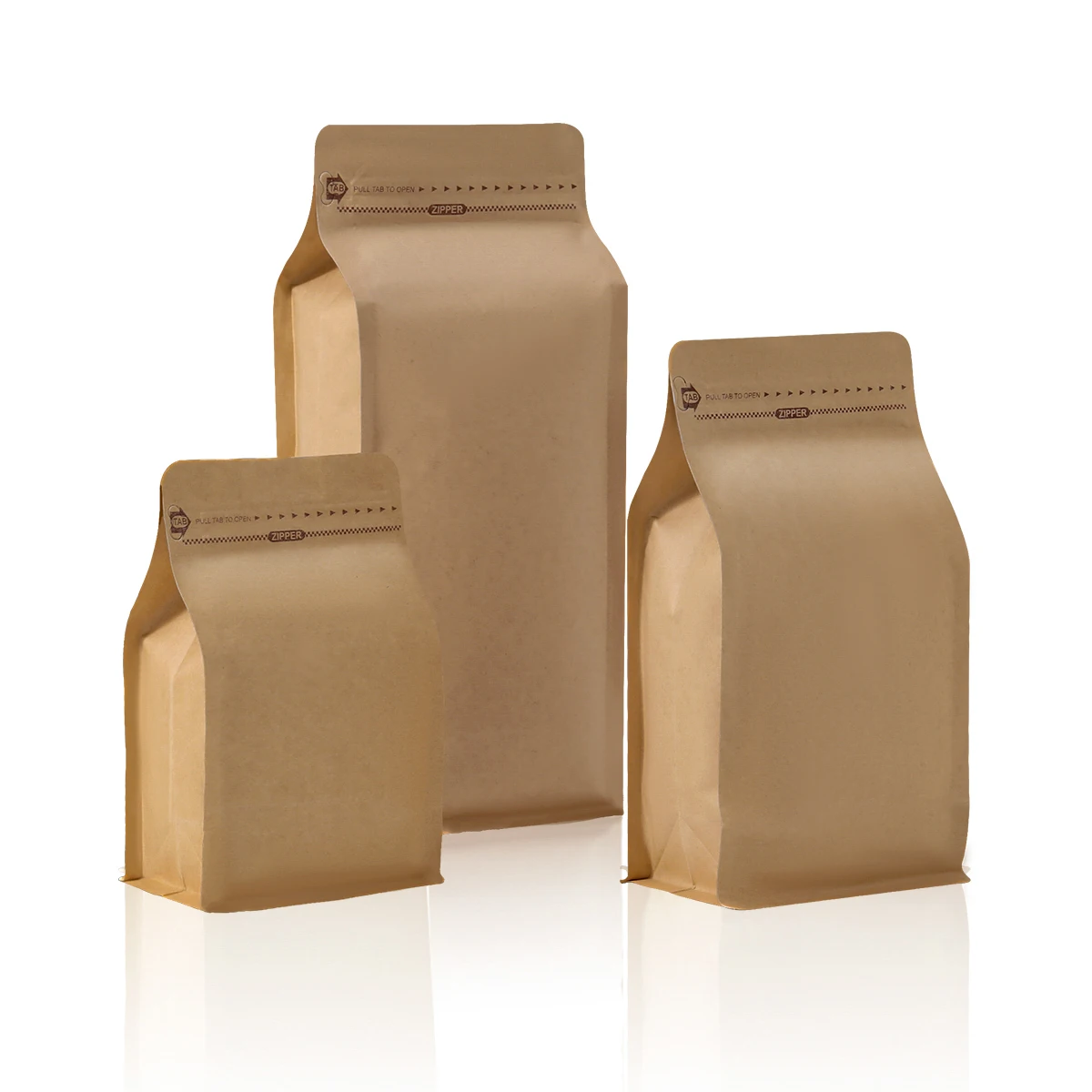 wholesale 250g 500g coffee bag with valve flat square block bottom zip lock aluminium foil pouch bags with logo