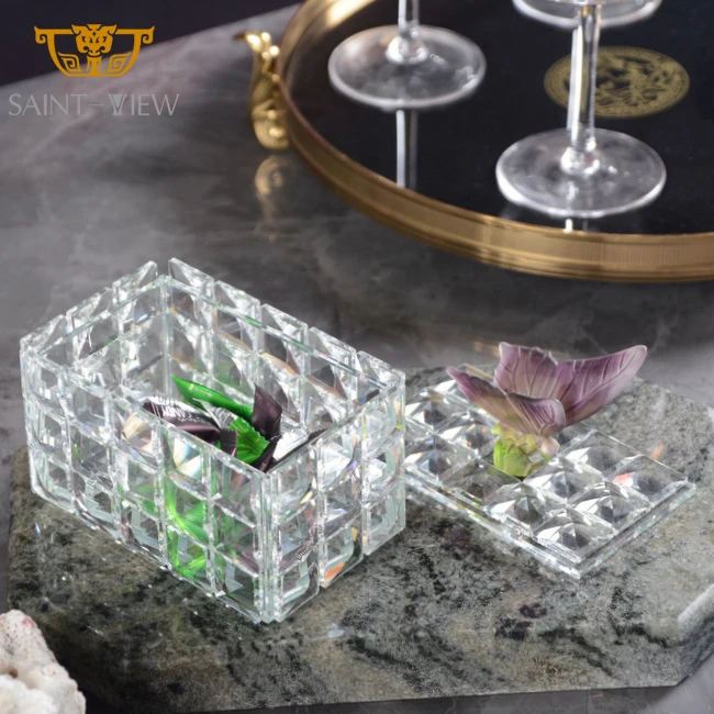SAINT-VIEW Crystal Madkhan Burner Mubkhar Bakhoor Censer Tray Set Liuli Decor