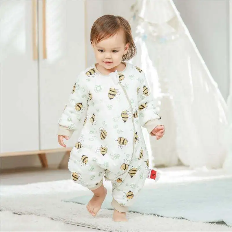 Muslin Tree 100% Cotton Breathable Winter Newborn Baby Wrap Baby Sleeping Bag With Feet