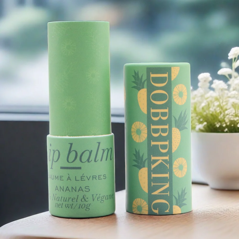 100% biodegradable kraft paperboard oil-proof lined cylinder box craft paper lip balm cardboard tube cosmetic paper jar