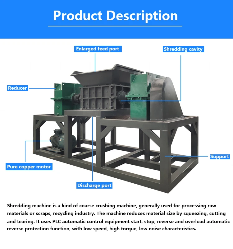 Industrial Grinding Plastic Bag Shredder Crusher EPS Polystyrene Corn Silage Shredder