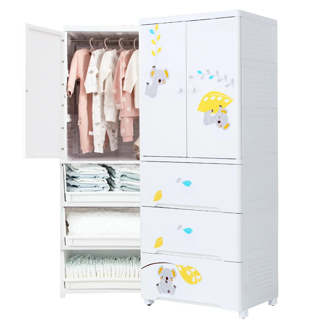 4 Layer toys kids children plastic drawers cabinet organizers plastic wardrobe stackable cabinet chest drawer