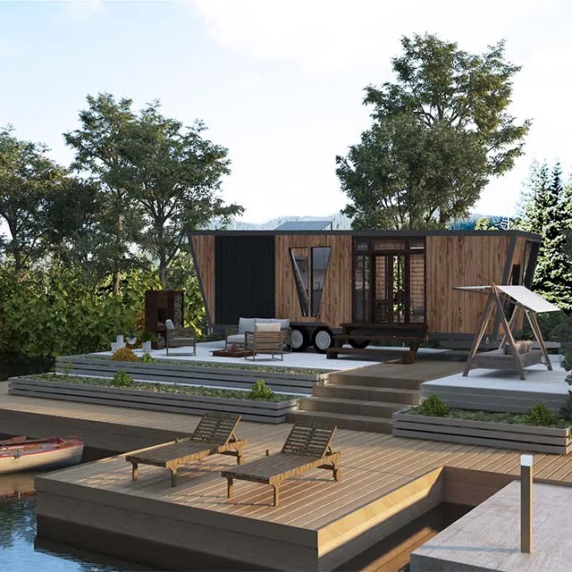 Китайские мобильные контейнерные дома, деревянные передвижные сборные зеленые европейские модульные колеса, маленький прицеп