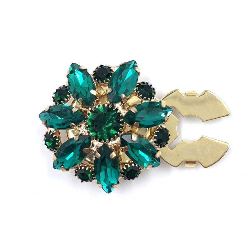 wholesale green brooch accessory cover design your own snap on button jewelry with white box clasp jewel button covers