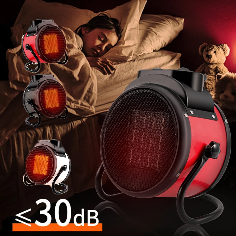 Low Noise Fast Heating Mini Industrial Automatic Portable Waterproof Ptc Ceramic Warm Air Blower 2000W 220V Electric Fan Heater