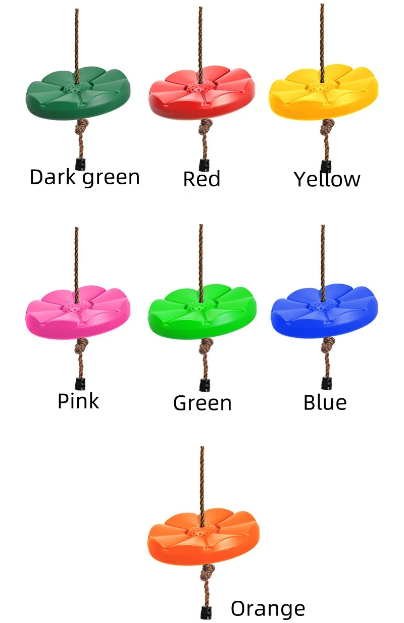 TOPIND Swing Set for Children PE Rope and Plastic Petal Disc Swing Monkey Swing