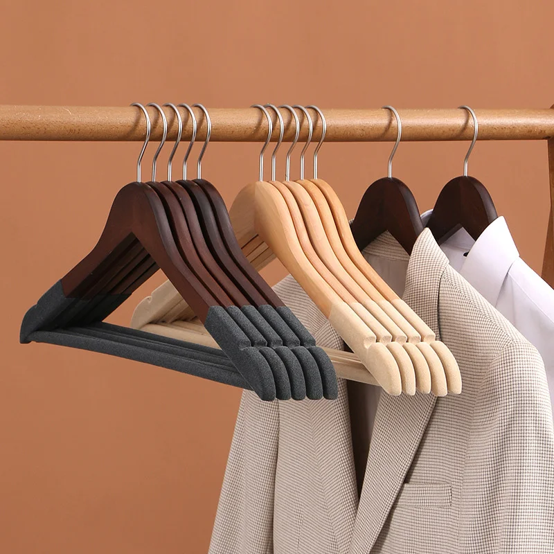 Wood Clothing Hanger Custom LOGO Wooden Brand Suit Hangers for Clothes Store