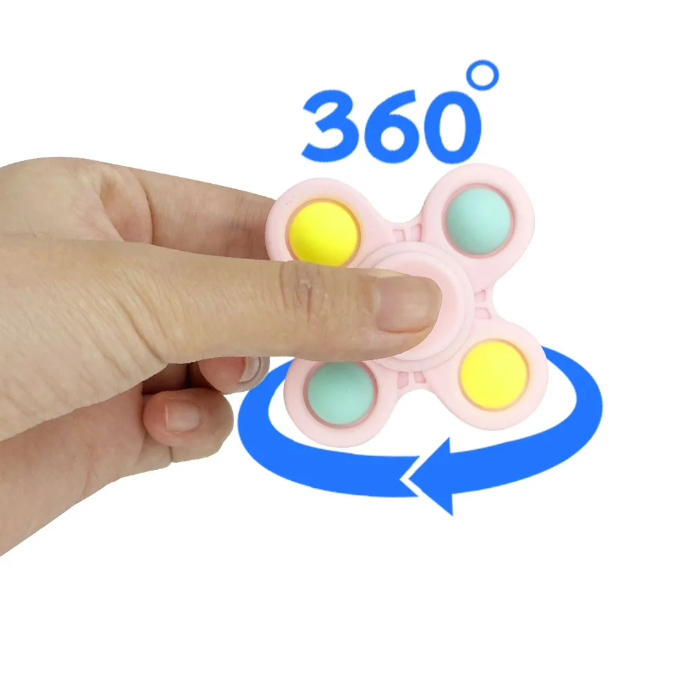 Wholesale Customizable Manual Spinner Toys New Design Decompression Bubble Silica Gel Fidget Spinner Made in China