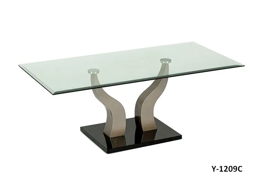 Factory Price European Style Modern Design Steady Transparent Metal Legs Living Room Furniture Glass Coffee Table