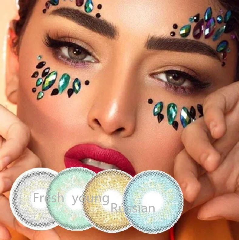 Russian wildcat Unicorn top fresh color beauty 3 tone high quality wholesale cosmetics natural contact lenses