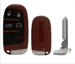 Red 5 Button Replacement Remote Key Shell Car Fob for Dodge Chrysler Jeep - M3N-40821302