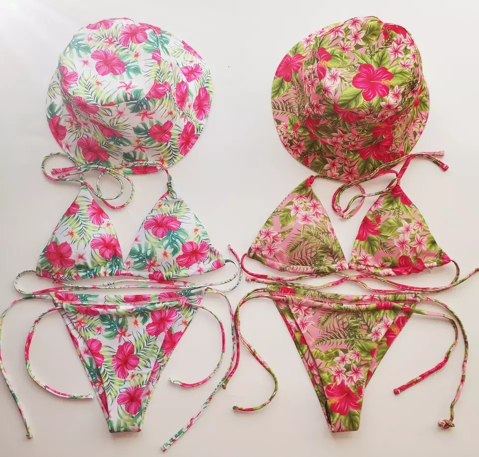 2023 custom  plus size hot sexy string  bikini young girl swimwear woman thong bikinis beachwear