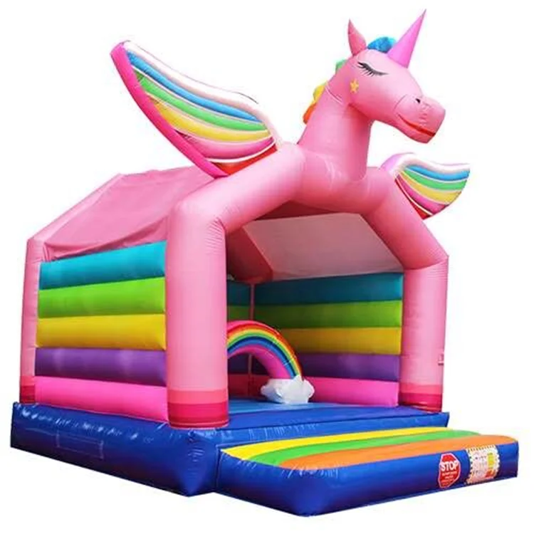 High quality PVC inflatable unicorn bounce house backyard party rental jumping inflatable castle