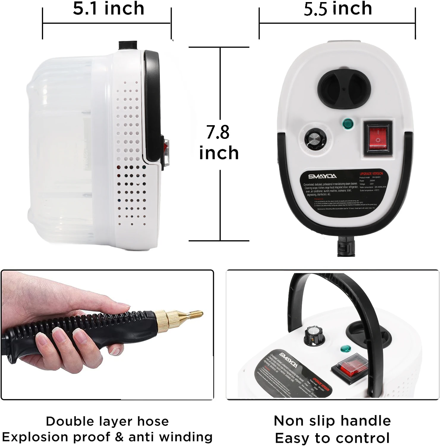1500/2500w Portable Handheld Steam Cleaner Household air Conditioner Kitchen Oil Stains High Pressure