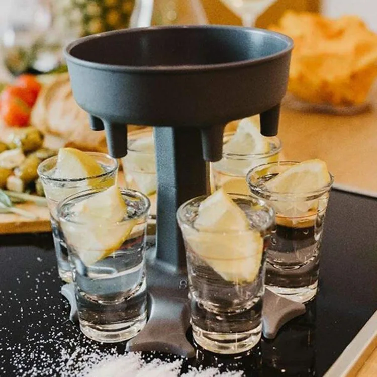  Liquor Dispenser 6 Shot Glass Wine Whisky Beer Holder Drinking Games Tools for Christmas Home Party