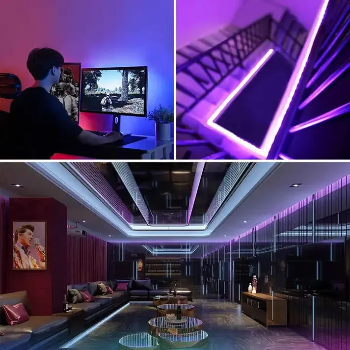 20x20mm black aluminum cover led Magic solid strip light 12V 60LEDs ws2811 programmable pixel light bar profile strip