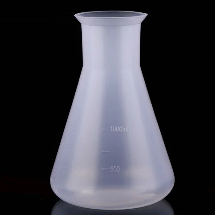 Лабораторная треугольная колба с узким горлом, пластиковая колба Erlenmeyer