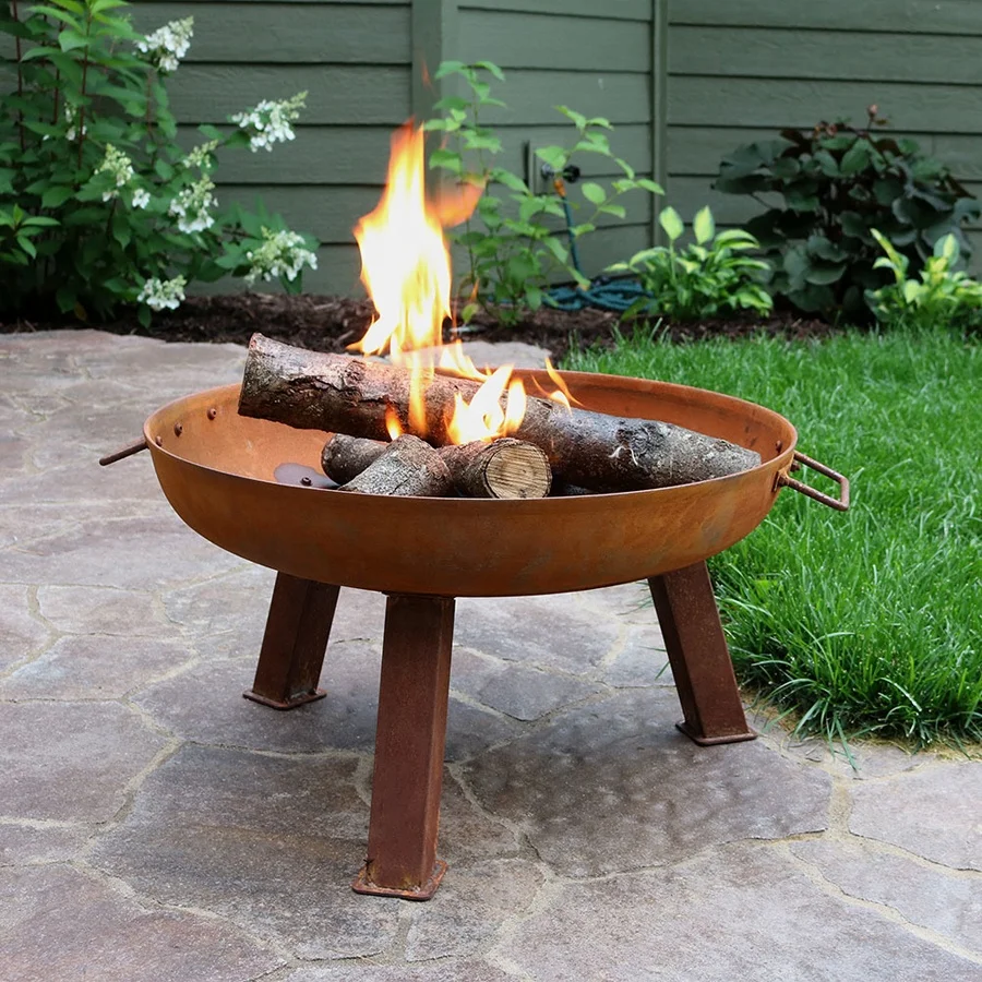Металлическая штамповка firebowl современный дизайн под заказ костра для улицы/дома/сада из кортеновой стали