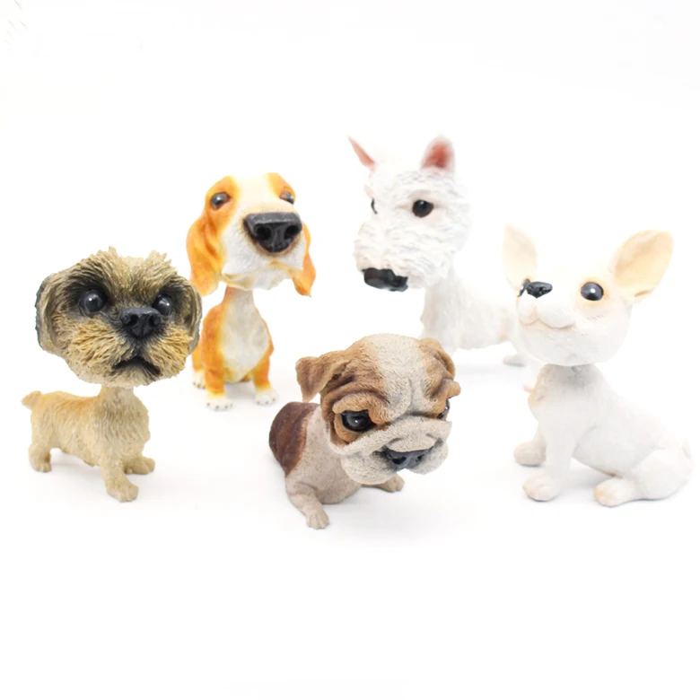 Новое поступление, индивидуальные украшения в виде головы поплавка для собак, миниатюрная голова, кукла для собак из смолы, симуляция щенка, игрушка-животное для машины