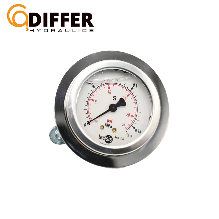Top Sale  Hydraulic Low Range Pressure Gauge Meter 0-1.6 bar