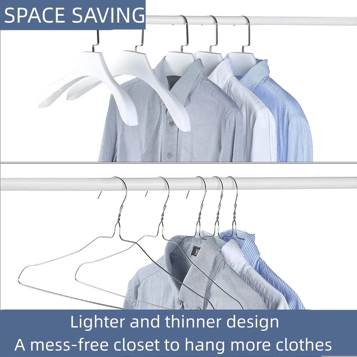 Free Sample for Clothing Rack large size Trousers Coat Heavy Duty Solid Anti Slip metal wire shirt hanger