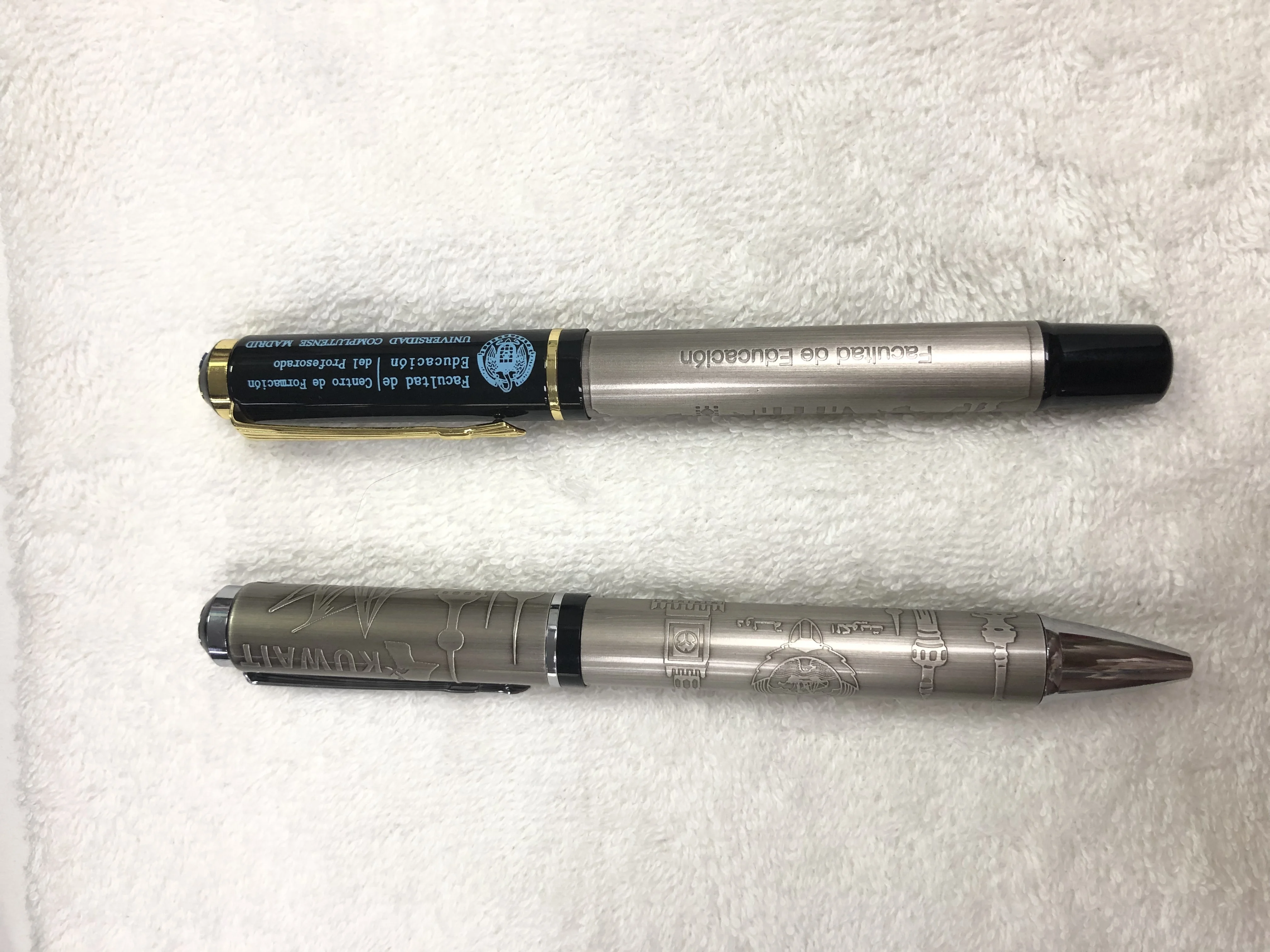 High quality antique red bronze VIP pen for Kuwait country souvenir custom logo etching design metal ballpoint pen