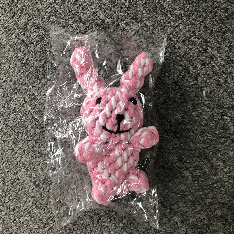 Free Sample Rabbit-Shaped Dog Rope Chew Toy Interactive Puppy Dog Anxiety Relieving Toys