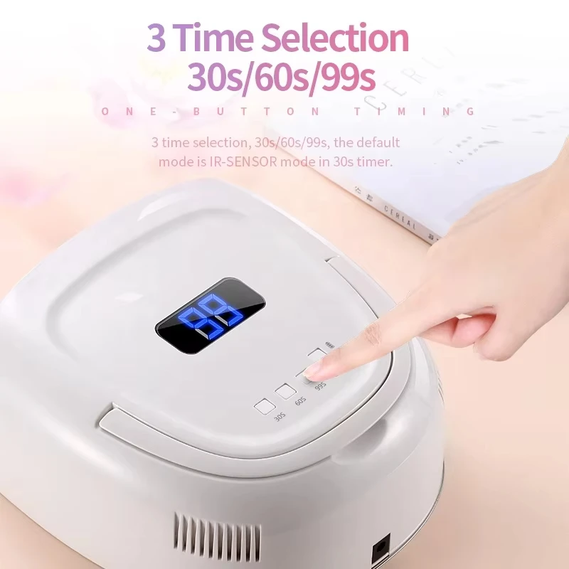 WW524 New Design High Power 60W Fast Curing Cordless Pink LED Lamp Professional Nail Dryer UV Led Lamp Rechargeable Nail Lamp