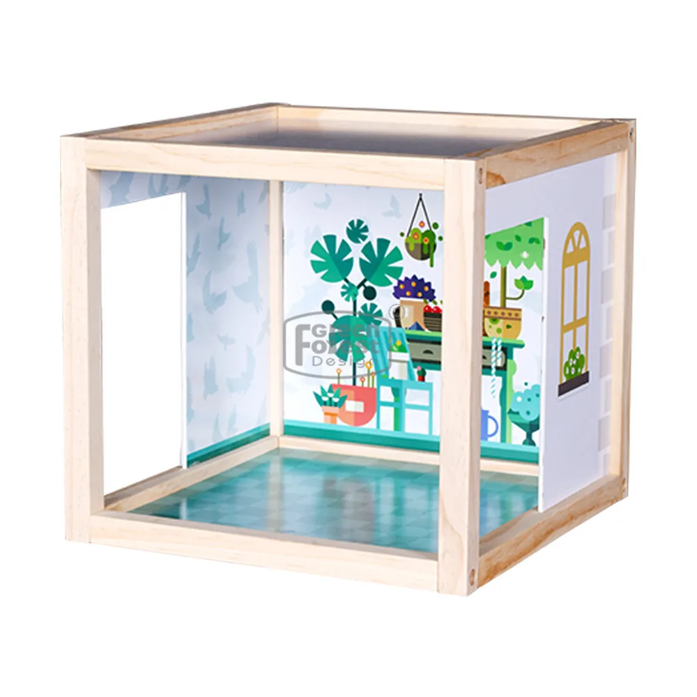 Горячая Распродажа дети играют в 2 слоя, деревянные сборные дома, игрушка