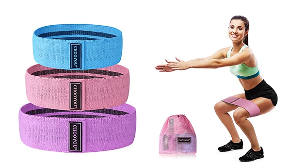 Elastic Hip Bands Non Slip Exercise Booty Bands for Women