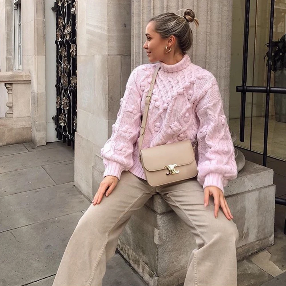 Custom Logo Winter Baggy Loose Tricot Womens Pink Factories Lantern Sleeve Hand Embroided Woman Pullover Knit Sweater Custom.jpg