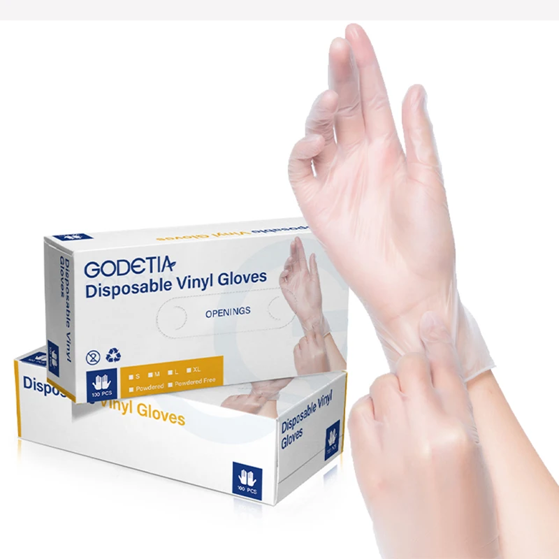 High Quality Food Grade Clear Blue Dispos Vinyl Gloves Household Safety Gloves Kitchen For Restaurant Food Serices Powdered Free