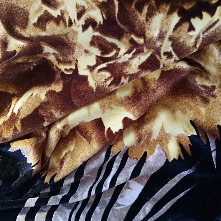 manufacturer knit polyester printed ks korean velvet fabric for garment