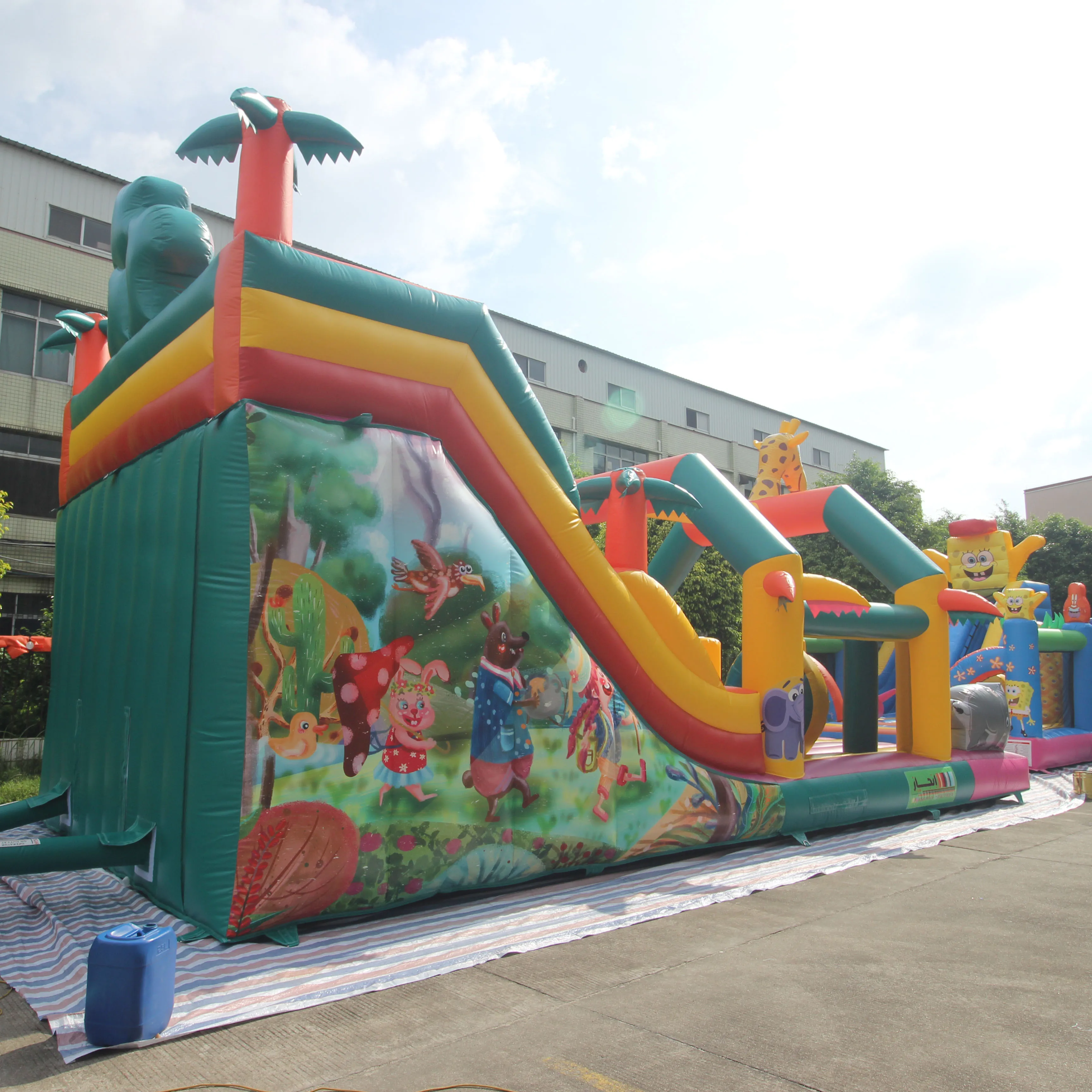 
Durable Free Blower Giant Kids Play Creative Game Funny Jumping Castle Inflatable Jumpy Sliding Castle With Slide 