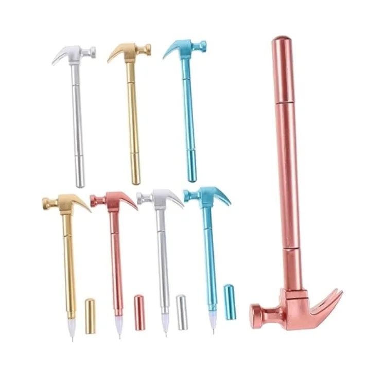 Creative Imitate Metal Sheep Horn Hammer Gel Pens 0.5MM Black Ink Pupil Gel Pen Funny Hammer Tool Pens