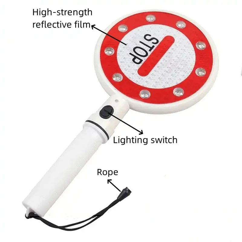 double sided warning sign light handheld led flashing light green arrow stop signal light