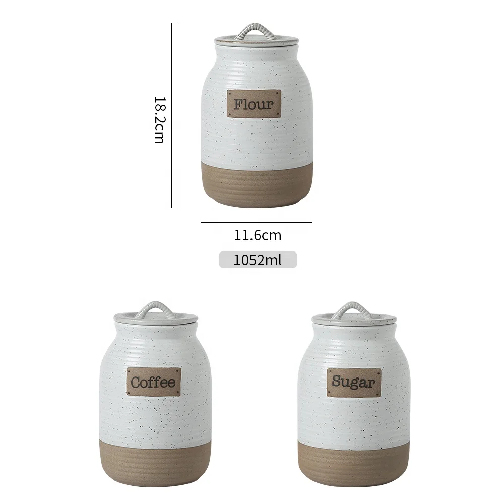 Vintage home kitchen ware clay ceramic spice jar storage bottles & jars sealing lid canisters sets for the kitchen storage