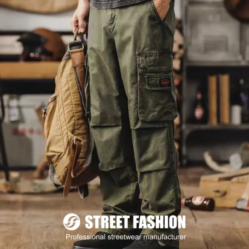 Clothing Manufacturers Vintage Army Green Men Blank Fashionable Jogger Zipper Outdoor Fashion Boys Casual Cargo Pants