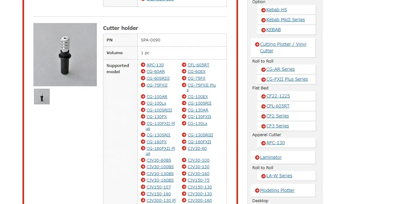 SPA-0090 Original  blade holder CG-100AR/ CJV150 /cjv300 /APC-130 printer  cutter holder SPA-0001 fungible