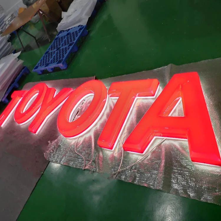 Рекламный знак с 3D подсветкой и автологотипом на заказ, акриловые буквы с подсветкой