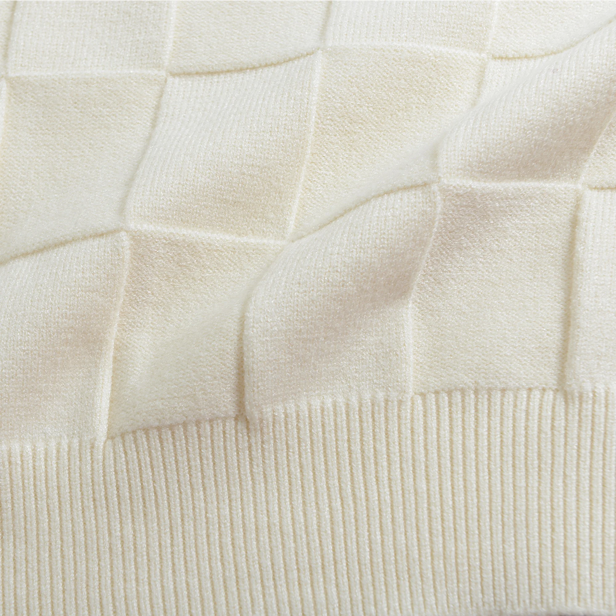 Finch garment fashion new unisex checkerboard knit sweater custom jacquard sweater plus size unisex sweater