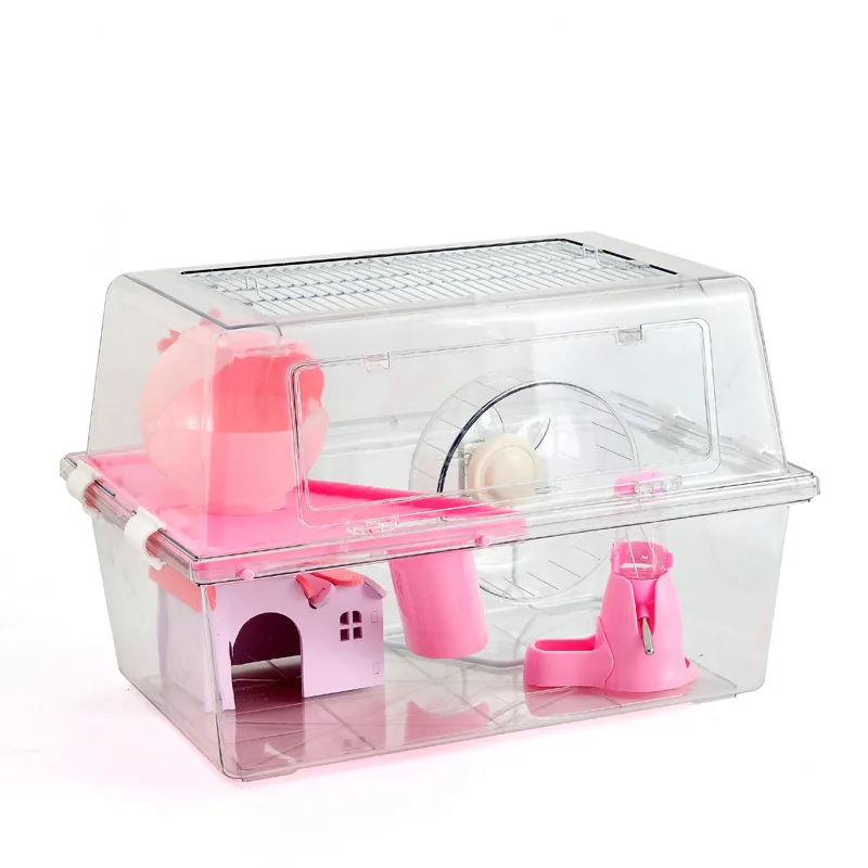 USMILE Factory Wholesale Luxury Transparent Large Capacity Sustainable Acrylic Hamster Cage with Multi Entertainment Facilities
