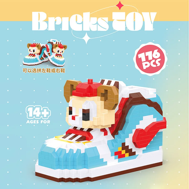 Lele brothers W2408 mini building blocks cute fashion shoes animal cartoon children assembly toy decoration gift