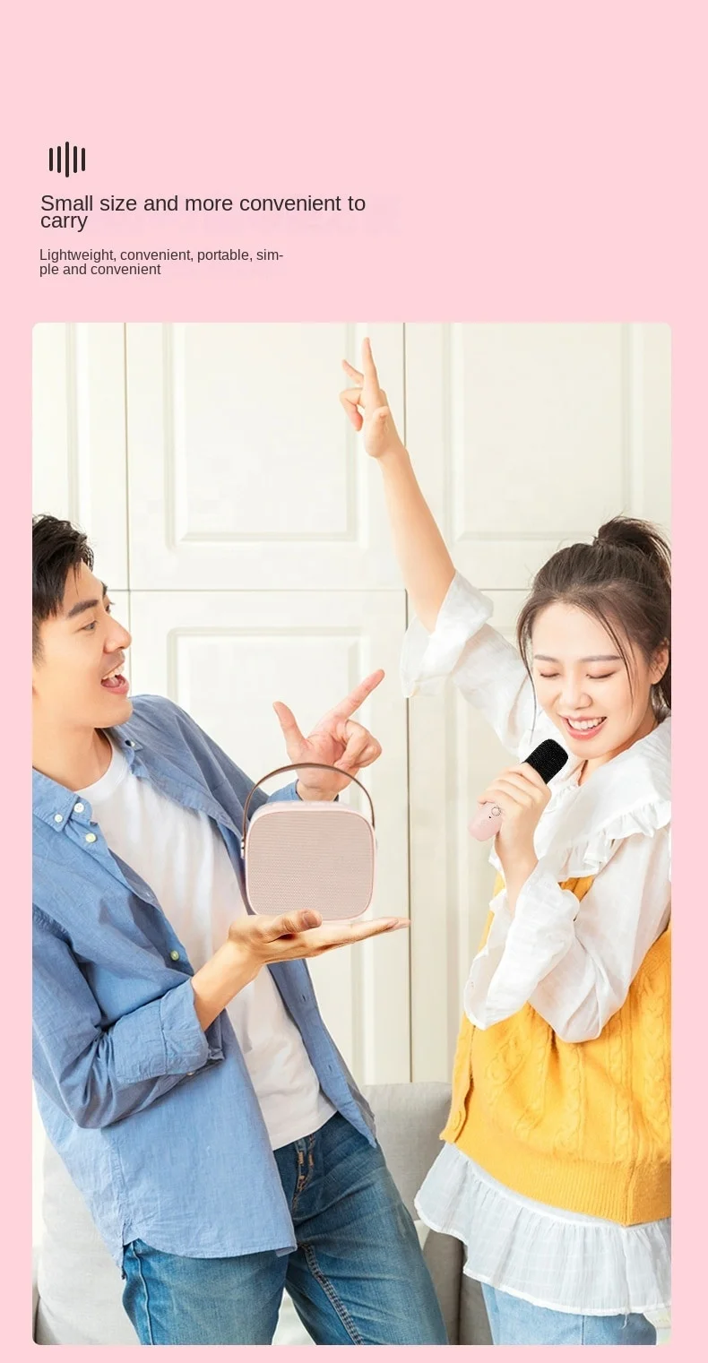 china factory stock  Portable  Mini Bluetooth Speaker With Wireless Microphone Karaoke Machine For Kids And Adults for party