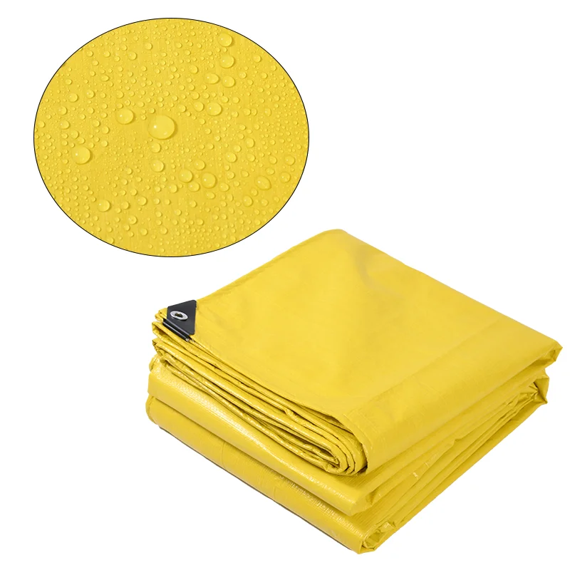 Yellow And White Laminated Pe Coated Tarpaulin Popular Hot Sale Customized Design Cover Waterproof