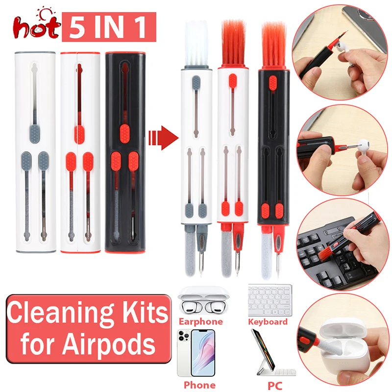 Multifunction Cleaning Kit For AirPods Keyboard Clean Kit With Soft Brush Cleaner Pen Kit For Earbud Case Cleaning Tools