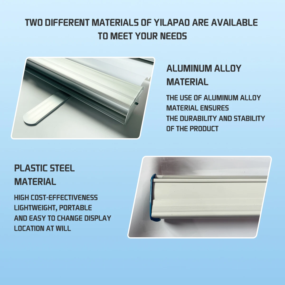 Heavy 120 cm x 200 cm Roll Up Banner Stand Advertising Rollup for exhibition Plastic Steel Retractable Base