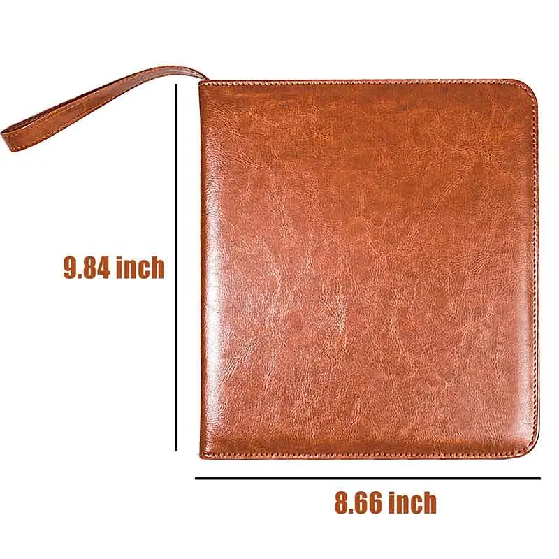 Hot Sell Portable Zippered Key Case Leather Key Storage with Handle 32 Key Capacity Zippered Key Pouch