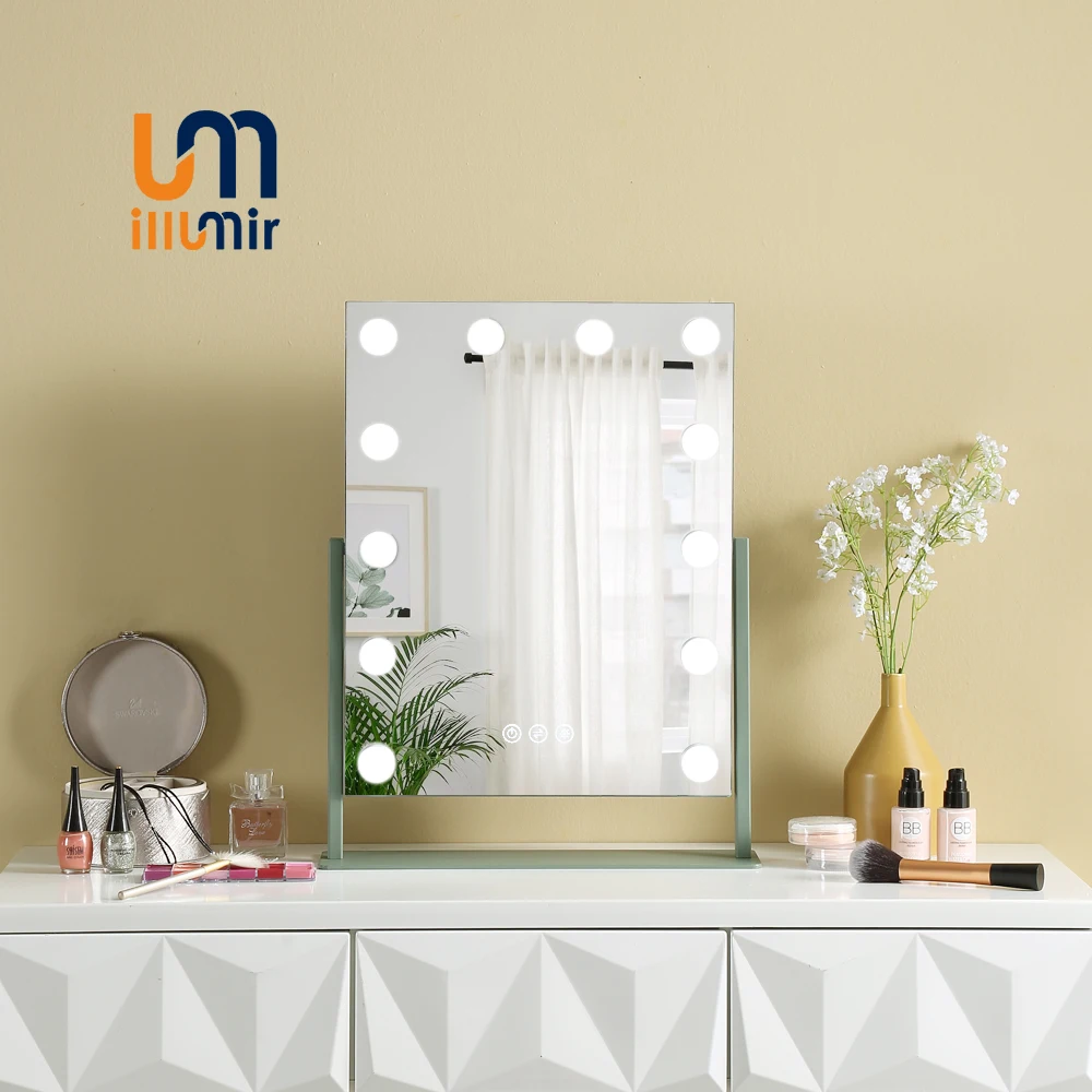 Desktop Mirror 14 LED Bulbs Lights High Quality Mode Adjustable Touch Screen Hollywood Dressing Makeup Mirror